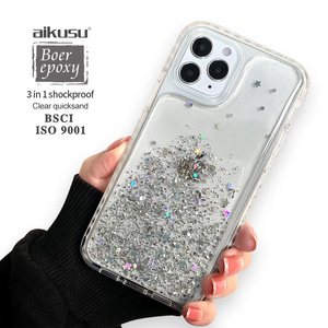 Bon marché, étui en <span class=keywords><strong>plastique</strong></span> pour téléphone portable en résine époxy avec feuille assortie de dessins animés mignons, couverture de téléphone pour Iphone 15 14 13 12 Pro max - Product Image 1