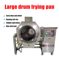 Machine à frire de type tambour pour cantine et restaurant, cuiseur rotatif wok avec contrôle PLC
