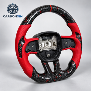 Volant de voiture en fibre de carbone rouge forgé avec LED pour Dodge Charger Sxt Challenger Durango SRT Scat Pack 2018 2019 2021 2022 2023 - Product Image 2