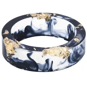 Jewelers 8mm Ocean Style Transparent Plastic Resin Wedding Band Cocktail Party Ring crafts
