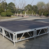 Scène mobile en aluminium portable, plateforme en contreplaqué professionnelle du fabricant, scène de concert modulaire, installation facile