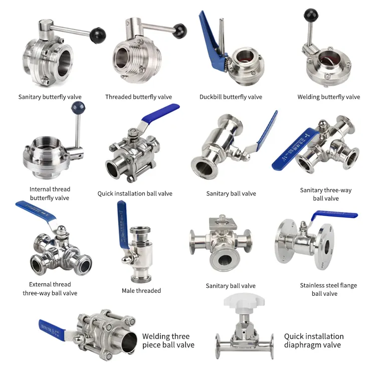 सबसे अच्छी कीमत वेल्ड 1000wc cf8 स्टेनलेस स्टील 304 कनेक्शन प्रकार सैनिटरी स्टेनलेस तितली वाल्व त्रि-क्लैंप 3 पीसी बॉल वाल्व