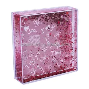 Alta qualidade Clear Photo Frame Photo Square Desktop Display Stand Acrílico Picture Frame líquido photo frame