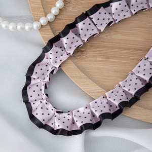 Nastro in Pizzo Plissettato a Pois a Doppio Strato da 2,5 cm, Materiale per Fai da Te - Product Image 4