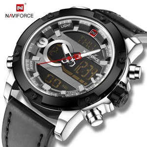 Reloj Naviforce 9097 Original de Marca, Reloj Deportivo LED con Correa de Cuero Genuino, Resistente al Agua, Digital de Cuarzo, Doble Hora, Diseño de Autor - Product Image 5