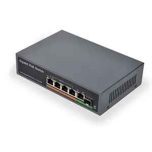 6 ports, 4 ports, 48V, commutateur industriel gigabit Poe, système de caméra ip de sécurité cctv professionnel