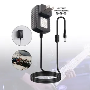 E-Gitarren pedal Power 9V 800MA Netzteil Adapter Ladegerät Schwarz Für E-Gitarren-Effekt pedal Zubehör-US-Stecker