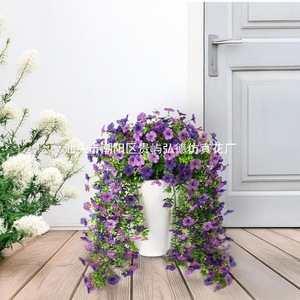 Vigne artificielle violette pour décoration murale extérieure, plante suspendue pour aménagement paysager domestique, vigne fleurie décorative - Product Image 4