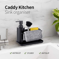 Vente en gros de support de rangement créatif pour évier de cuisine en acier inoxydable de style basique