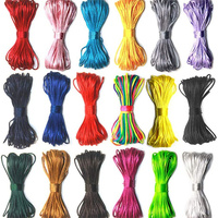 Tali nilon satin berkualitas 1,5mm, 16 bundel, warna campuran, tali nilon satin untuk merangkai manik-manik, pembuatan perhiasan, dan simpul Cina.