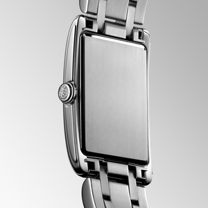 Montre rectangulaire à quartz de petite taille avec index en diamant et bracelet en acier inoxydable pour femmes Longinesing - Product Image 4