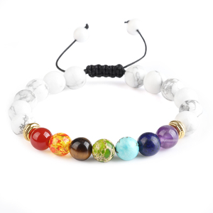 <span class=keywords><strong>Bracelet</strong></span> de yoga en pierre naturelle ajustable en œil de <span class=keywords><strong>tigre</strong></span> de lave, agate, lapis-lazuli, cordon perlé tressé, <span class=keywords><strong>7</strong></span> <span class=keywords><strong>chakras</strong></span> - Product Image 3