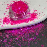 Polvo de purpurina semitransparente camaleón de colores, accesorios para uñas, polvo brillante hecho a mano, juguete fluido de ilusión, PET que cambia de color