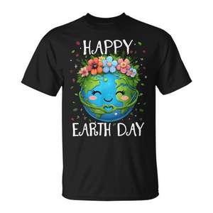 Camiseta con estampado floral de Happy Earth Day para niños y niñas - Product Image 1