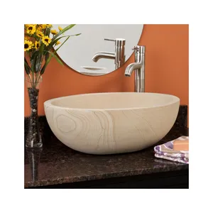 Popular Farm Natural Round Sandstone Wash Sink Stone Bowls Sandstone Bath Basin