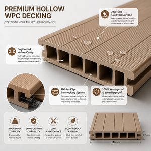 Modern WPC Decking Composite Outdoor Flooring Waterproof <b>Garden</b> Deck Solid Interlocking Plank Swimming Pool <b>Floor</b> 25mm Thickness - Product Image 2