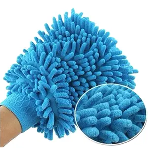 超级洗车手套汽车手软毛巾超细纤维雪尼尔汽车清洁手套