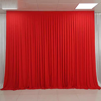 Backdrop Foto LZB025 4x4m Biru Merah Putih, Tirai Latar Belakang Fotografi untuk Acara Pernikahan dan Pesta