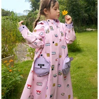 Imperméable de style collège pour la saison des pluies en solde, imperméable pour enfants, personnalisable, long, durable, avec espace pour sac d'école