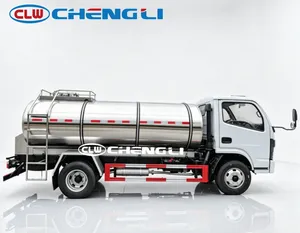 รถบรรทุกนมมาตรฐานส่งออก Dongfeng 5 ลูกบาศก์เมตร รถบรรทุกเก็บนมสดแบบหุ้มฉนวนขนาดเล็ก 4x2  SUS304 สำหรับบรรทุกอาหารเหลว - Product Image 3