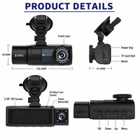 Caméra de tableau de bord 4K Ultra HD à 3 caméras, grand angle 150-180°, vision nocturne, ADAS, BSD, moniteur de stationnement, enregistrement en boucle, garantie 1 an
