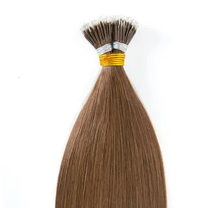 20'' 4# Wholesale Cuticle Remy Nano Ring Tip Real Human Hair Double Drawn Plastic Nano Hair Extensions