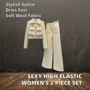 Woolen Solid Casual <b>Sexy</b> High Elastic One <b>Piece</b> 2 <b>Piece</b> <b>Outfit</b> Bodysuit Tops Women's <b>Two</b> <b>Piece</b> Set Polyester - Product Image 2