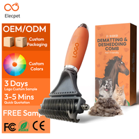 Peigne démêlant double face 2-en-1 Elecpet pour chiens et chats – Outil de toilettage respectueux des animaux pour la perte de poils et l'élimination des nids sous le pelage