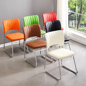Modern Stackable Meeting Room Reception Leather <strong>Office</strong> Conference <strong>Chair</strong> with Stainless Legs <strong>Green</strong> Meeting <strong>Chairs</strong> - Product Image 4