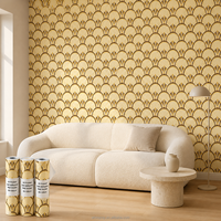 Vinilo Decorativo para Ventanas Art Deco, Película Geométrica para Ventanas de Baño