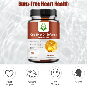 OEM Custom Formula Cod Liver Oil <b>Mini</b> Softgels Omega-3 with Vitamins A & D3 Heart Health Skin Support Private Label Fish Oil - Product Image 3