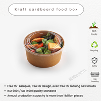 Fabricant fournisseur 750/1300ml boîte à salade jetable recyclable de qualité alimentaire boîte en papier kraft pour aliments chauds, soupes, salades