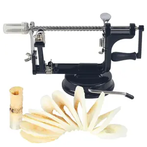 多功能水果削皮机家用水果马铃薯Slinky切片机3-1钢制手曲柄苹果削皮机