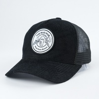 Casquette Trucker en Corduroy Personnalisée, Snapback 5 Panneaux avec Maille et Patch, Réglable pour Adultes Unisexe, Style Urbain