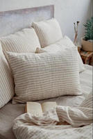 Parure de lit en grès à rayures, ensemble de couette, linge de lit en grès, 14s x 14s/54x54, 100%