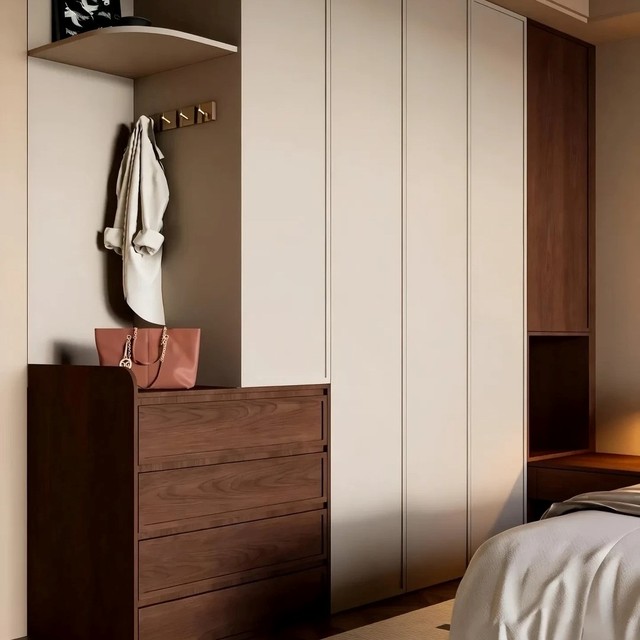 Free Design Customized Wardrobe Furniture Bedroom Set Hotel Home Solid Wood Large Wardrobe With Dressing Table