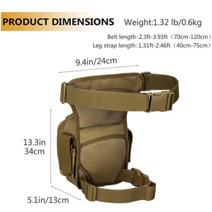 사용자 정의 로고 여행 휴대용 패니 팩 전술 다리 가방 남성 드롭 다리 파우치 허리 가방 방수 오토바이 허벅지 가방 - Product Image 3