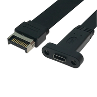 Großhandel 10 Gbps USB3.1 Typ E männlich zu USB Typ C weiblich Flachkabel mit Frontpanel-Halterung
