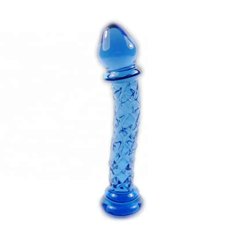 Supplying Mouth Blown Blue Glass Dildo/Blue Dildo Glass/Glass Blue Dildo for Adult Online Shop