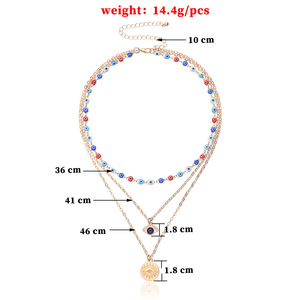 Collana con ciondolo con perline diaboliche multistrato per ragazze alla moda esagerata con occhi fortunati colorati <span class=keywords><strong>collane</strong></span> con ciondolo - Product Image 6