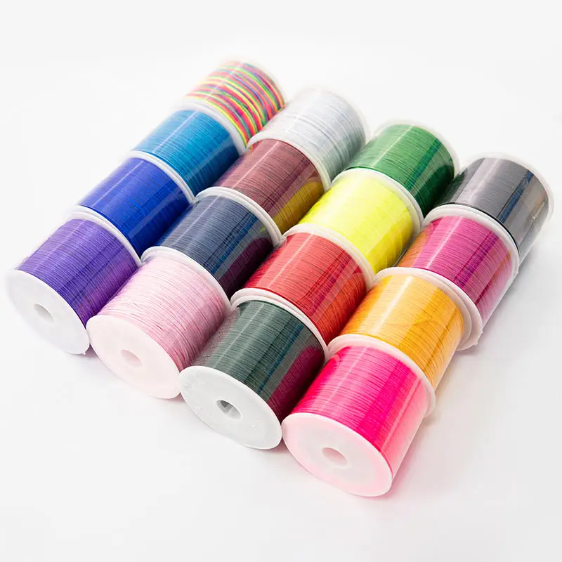 Cavo di Nylon di colore misto arcobaleno all'ingrosso per braccialetto gioielli fai da te che fanno collana di macramè nodo cinese filo di perline sfuso