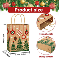 Sacs cadeaux en papier kraft de Noël avec poignées, 24 pièces, motifs de Noël assortis pour les fêtes, les cadeaux et les bonbons, vente en gros