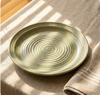 Service de vaisselle en céramique verte vintage, bols à salade, tasses à café et assiettes pour restaurant, assiettes à soupe en céramique pour hôtel