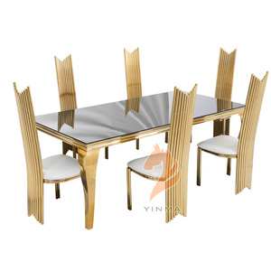 <span class=keywords><strong>Table</strong></span> à manger en bambou de luxe léger avec plateau en verre trempé transparent, finition dorée, <span class=keywords><strong>grande</strong></span> <span class=keywords><strong>table</strong></span> pour <span class=keywords><strong>20</strong></span> <span class=keywords><strong>personnes</strong></span>, expédition rapide depuis la Chine - Product Image 3