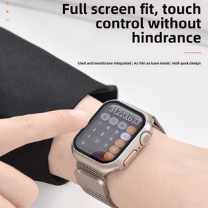 เคสป้องกันหน้าจอกระจกเทมเปอร์แบบบางพิเศษสำหรับ <span class=keywords><strong>Apple</strong></span> iWatch Ultra/9/8/7สามารถใช้ได้กับ S10นาฬิกาอัจฉริยะ - Product Image 3