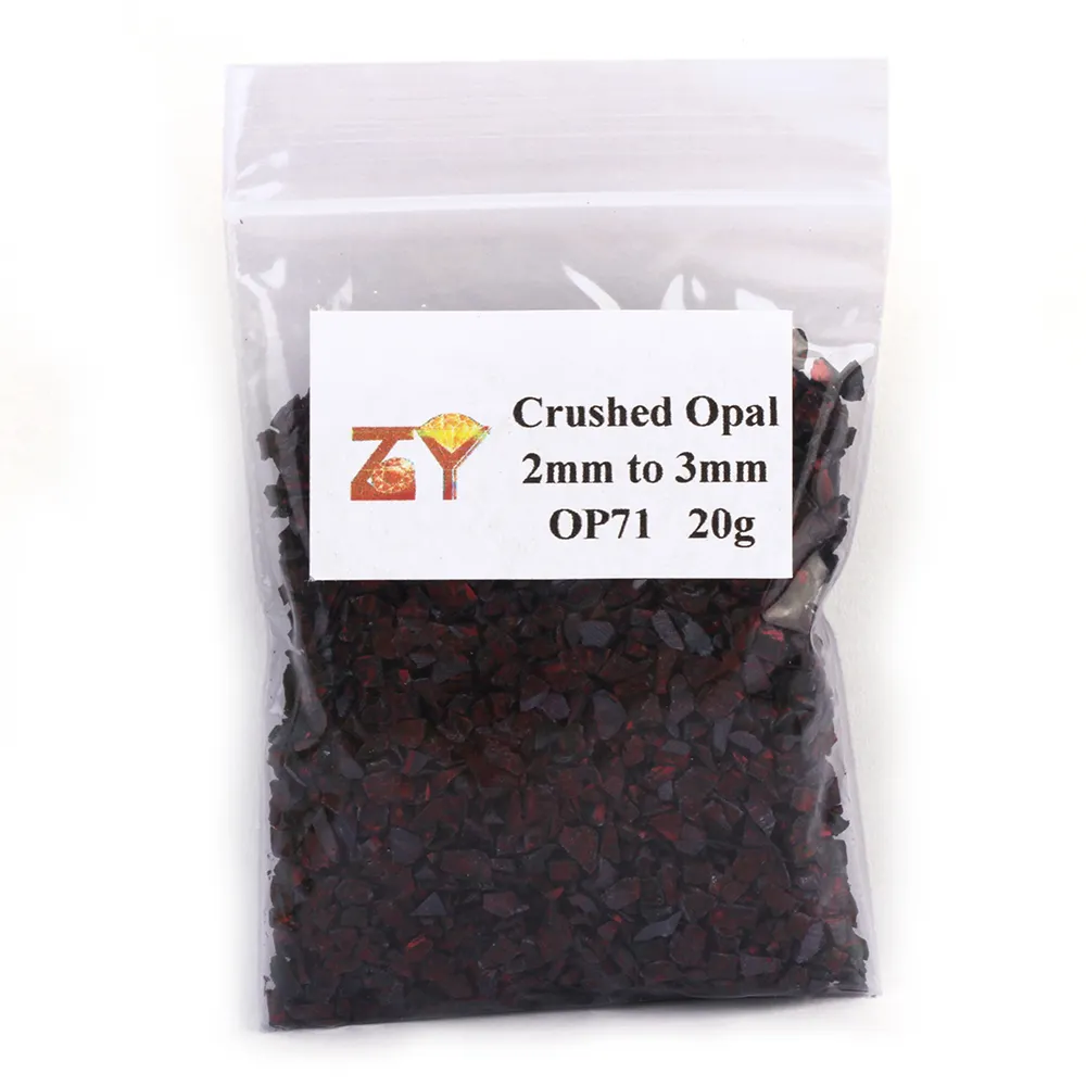 OP71 siyah ezilmiş Bello Opal/sentetik Opal tozu/toptan fiyat Opal cips