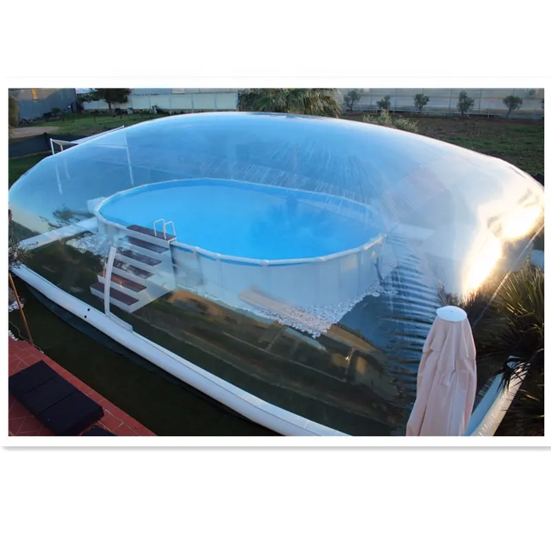 Tenda trasparente su misura della copertura dello stagno, cupola gonfiabile della piscina dell'aria della tenda gonfiabile