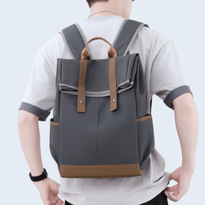 Men's <b>Backpack</b> Black <b>15</b> <b>Inch</b> <b>Laptop</b> Compartment For Commuting Travel Leisure Solid Color Youth Style - Product Image 4