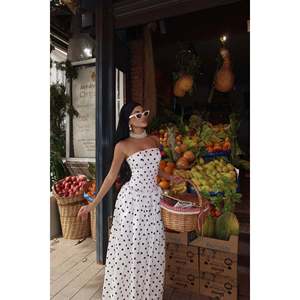 Vestido Largo Blanco con Diseño Personalizado de Puntos de Polka, Elegante y Sexy, Moda de Verano para Damas de Oficina, Tallas XS-XL Disponibles para el Día - Product Image 2