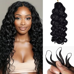 Extensions de Cheveux Plume Légères 100% Humaines pour Crochet Pré-bouclées, Cheveux Vierges Bouclés à l'Italienne pour Tressage, Fournisseur de Mélange Naturel - Product Image 1